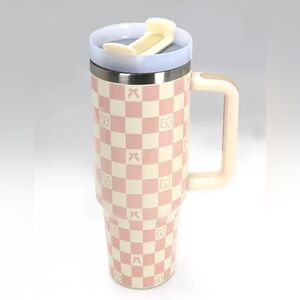 Beige Bow Stanley Type Cup- 40oz.